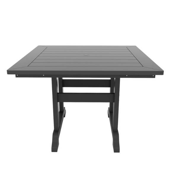 All-Weather Outdoor 43" Square Dining Table – Durable, Eco-Friendly, and UV-Resistant Patio Dining Table with Umbrella Hole