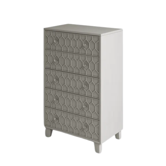 Modern Panel Configurable Bedroom Set with Honeycomb Design Headboard – Stylish and Contemporary with Sleek Lines and Sophisticated Appeal