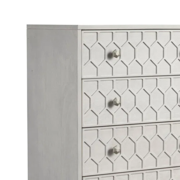 Modern Panel Configurable Bedroom Set with Honeycomb Design Headboard – Stylish and Contemporary with Sleek Lines and Sophisticated Appeal