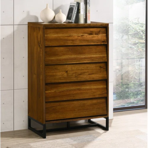 Industrial Mid-Century Modern Platform Bedroom Set with Herringbone Design Headboard – Stylish and Versatile