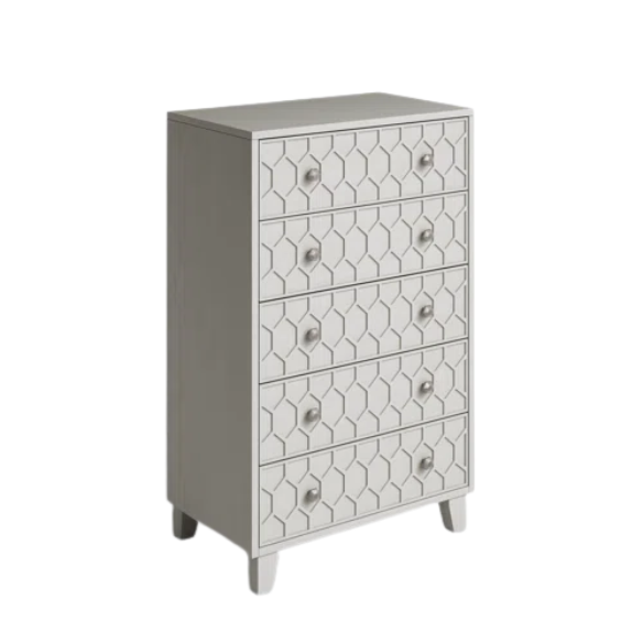 Modern Panel Configurable Bedroom Set with Honeycomb Design Headboard – Stylish and Contemporary with Sleek Lines and Sophisticated Appeal