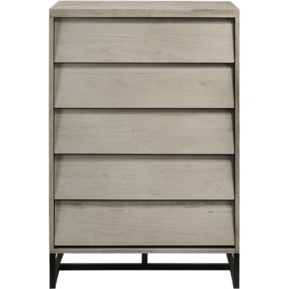 Industrial Mid-Century Modern Platform Bedroom Set with Herringbone Design Headboard – Stylish and Versatile