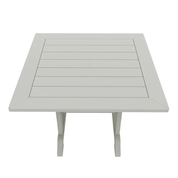 All-Weather Outdoor 43" Square Dining Table – Durable, Eco-Friendly, and UV-Resistant Patio Dining Table with Umbrella Hole