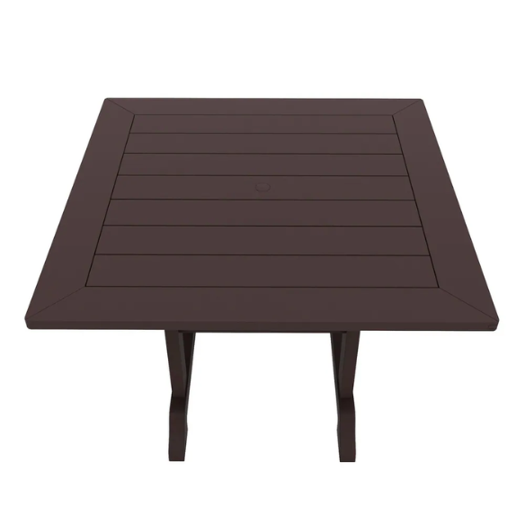 All-Weather Outdoor 43" Square Dining Table – Durable, Eco-Friendly, and UV-Resistant Patio Dining Table with Umbrella Hole