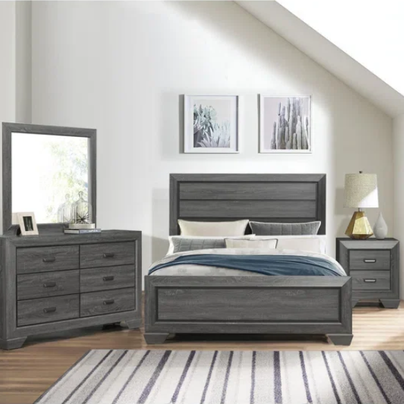 Luxurious Rustic Twin 4-Piece Solid Wood Bedroom Set: Timeless Style Meets Comfort