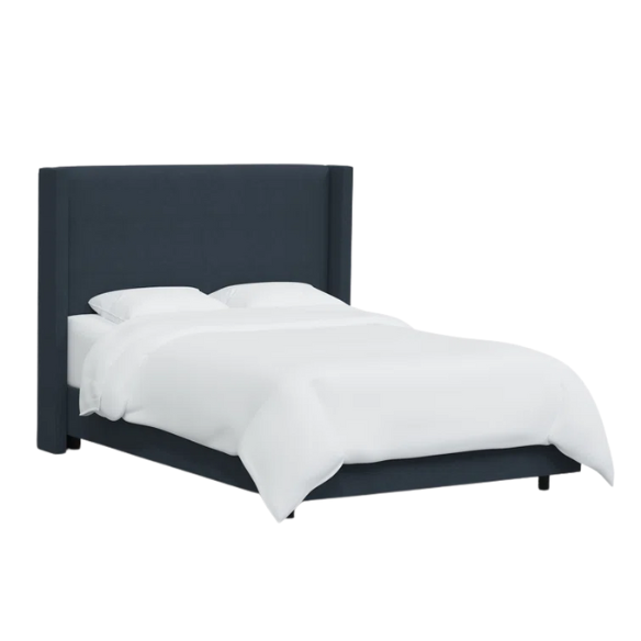 Cozy and Sleek Modern Queen Size Upholstered Wingback Bed