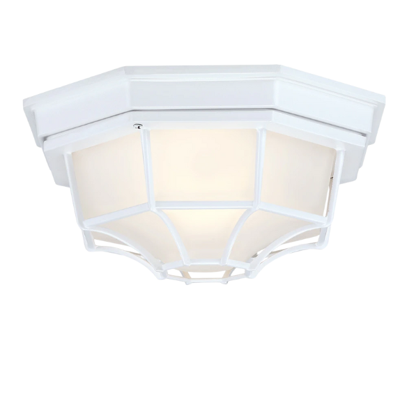 1-Light Retro Textured Ceiling Mount Light Fixture with Frosted Glass – Vintage-Inspired Black Ceiling Light for Home, Farmhouse, and Commercial Spaces