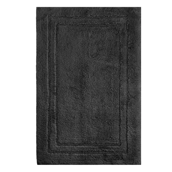 Black Cotton 2-Piece Bath Rug Set – Plush, Non-Slip, Highly Absorbent Rugs (20" x 30" & 24" x 36")