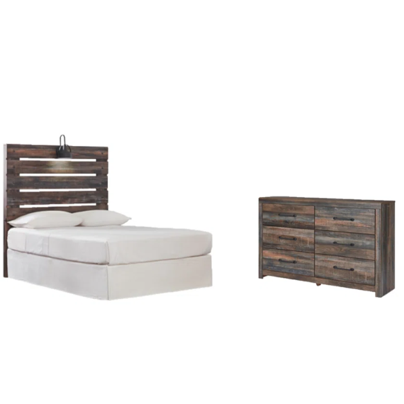 Elegant 2-Piece Dresser Set with Natural Wood Grain Finish – Twin Bed Storage Solution
