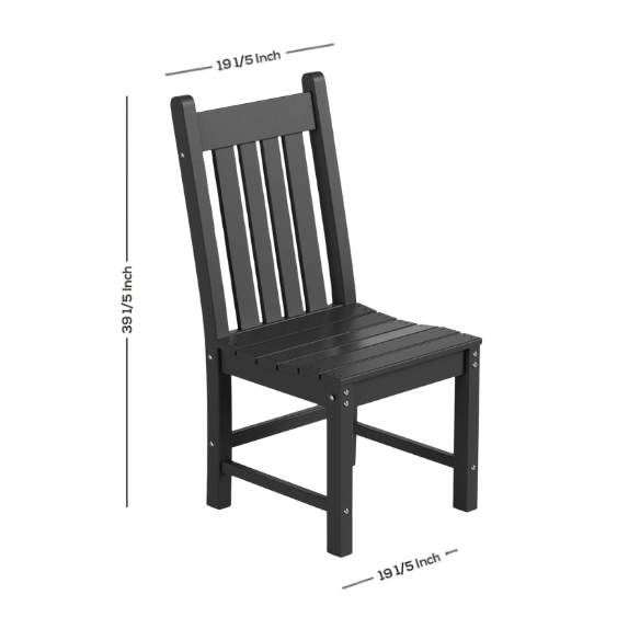 All-Weather Outdoor Patio Dining Chair with Arms – Durable HDPE Construction for Long-Lasting Comfort and Style