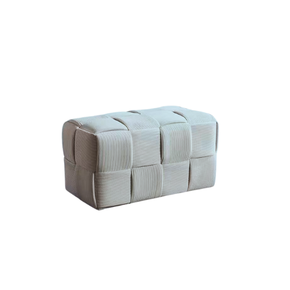 Light Blue Velvet Ottoman Cube – Modern Design with Soft Fabric and Durable Wood Frame
