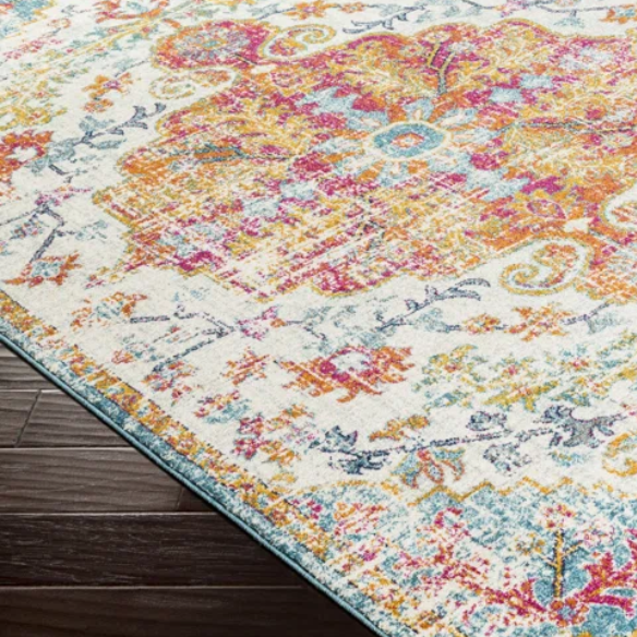 Timeless Traditional Woven Area Rug – Machine-Woven Polypropylene, Medium Pile, Durable and Easy to Clean