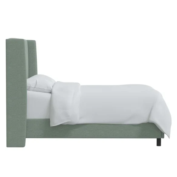 Cozy and Sleek Modern Queen Size Upholstered Wingback Bed