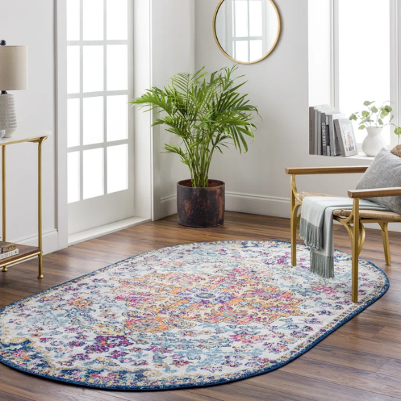 Timeless Traditional Woven Area Rug – Machine-Woven Polypropylene, Medium Pile, Durable and Easy to Clean