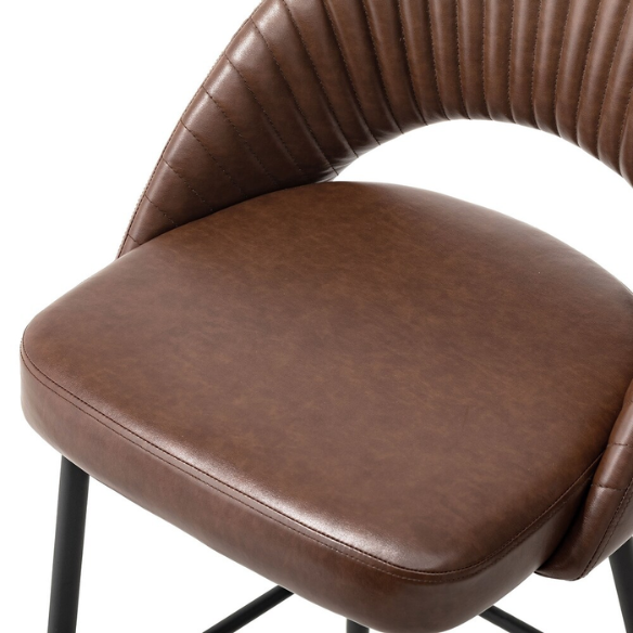 Set of 2 41" Modern Tapered Leg High Bar Stools with Leatherette Backrest and Fabric Seat – Stylish & Contemporary Design for Home or Commercial Spaces