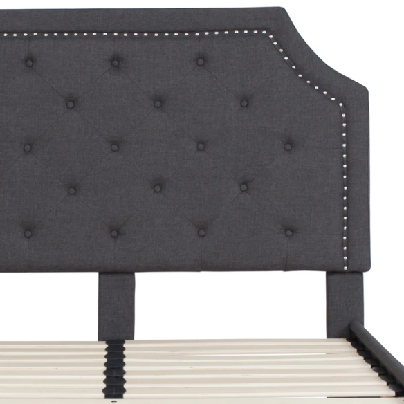 Elegant Button Tufted Upholstered Platform Bed Frame – Full Double Size with Modern Design
