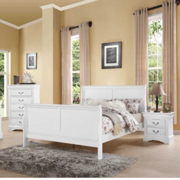 Elegant Sleigh Configurable Bedroom Set with Curved Headboard and Footboard, Clean Lines, and Exceptional Craftsmanship for a Relaxed, Casual Style