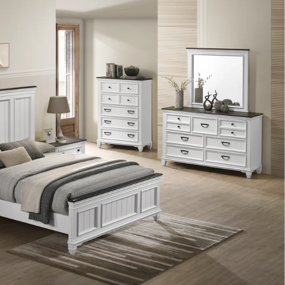 Solid Wood 6-Piece Storage Bedroom Collection – Rustic Charm with Headboard Storage, USB Charging Station, and Durable New Zealand Pine Construction