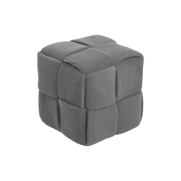 Grey Corduroy Ottoman - Stylish and Comfortable Footrest for Living Room, Bedroom, or Office