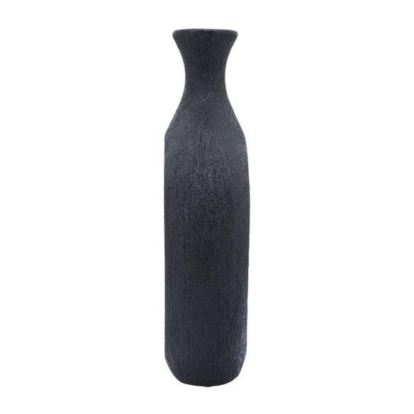 Abstract Sculptural Ceramic Vase with Unique Oval Cut-Out Design – 13" Modern Beaded Accent Vase for Tabletop or Shelf Décor, Ideal for Faux Florals and Statement Styling