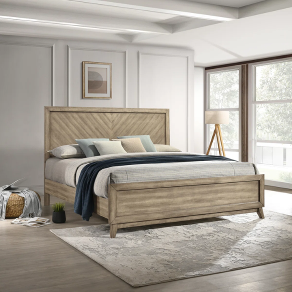 Timeless Elegance 3-Piece Queen Bedroom Set in Antique Gray with Metal Accents and Dovetail Construction