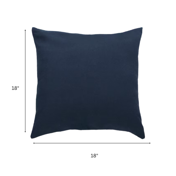 Set of 2 royal blue square throw pillows with corded edges and hidden zipper closure, made of soft cotton-blend twill fabric, perfect for modern and transitional home décor.