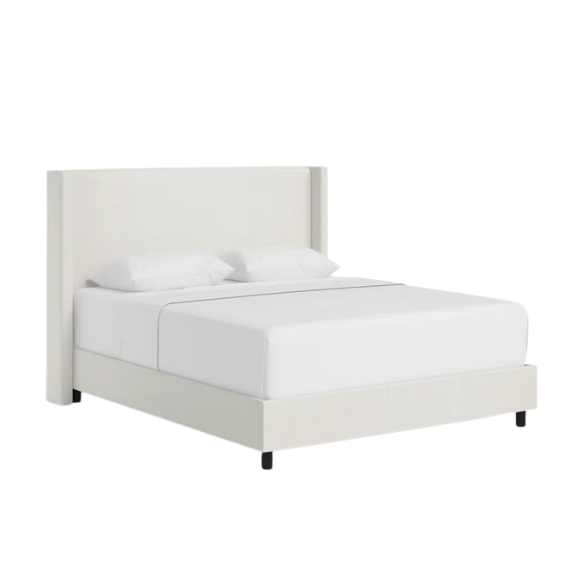 Cozy and Sleek Modern Queen Size Upholstered Wingback Bed