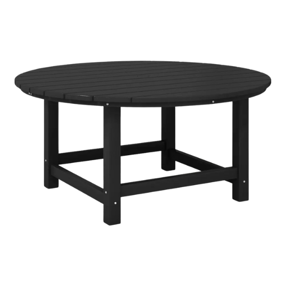 Outdoor Conversation Table – Stylish, Weather-Resistant Recycled Plastic Table with Slat-Style Top for Patios and Gardens