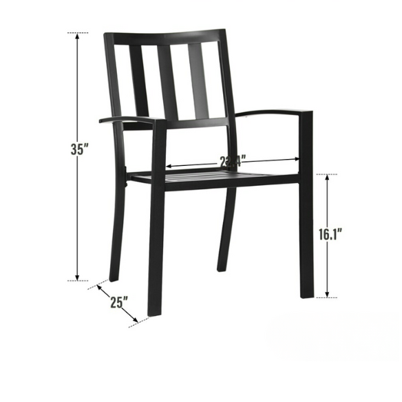 5-Piece E-Coated Metal Outdoor Patio Dining Set with Stackable Chairs – Durable, Comfortable, and Stylish for Your Outdoor Entertaining