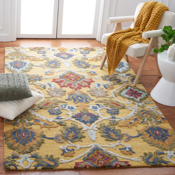 Tufted Wool Area Rug – Luxurious Floral Design