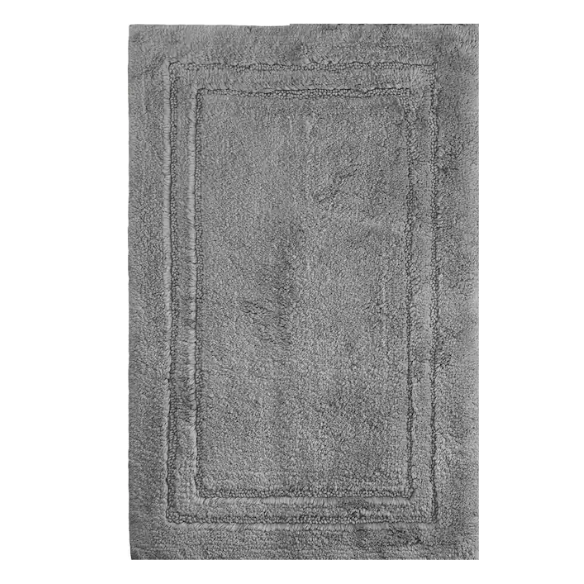 Grey Cotton 2-Piece Bath Rug Set – Plush, Non-Slip, Highly Absorbent Rugs (20" x 30" & 24" x 36")