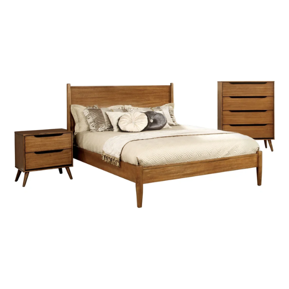 Chic Brown 3-Piece Bedroom Set: Timeless Style for Modern Living
