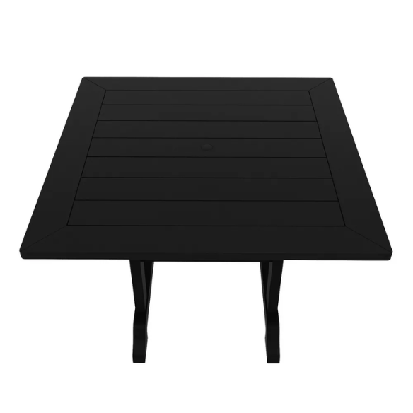 All-Weather Outdoor 43" Square Dining Table – Durable, Eco-Friendly, and UV-Resistant Patio Dining Table with Umbrella Hole