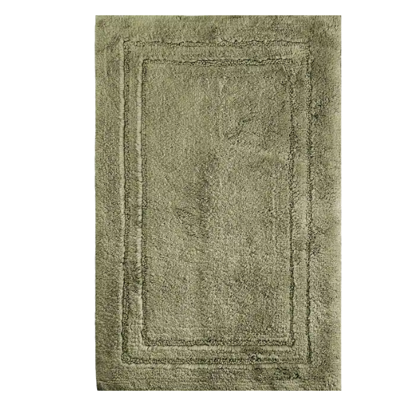 Olive Green Cotton 2-Piece Bath Rug Set – Plush, Non-Slip, Highly Absorbent Rugs (20" x 30" & 24" x 36")