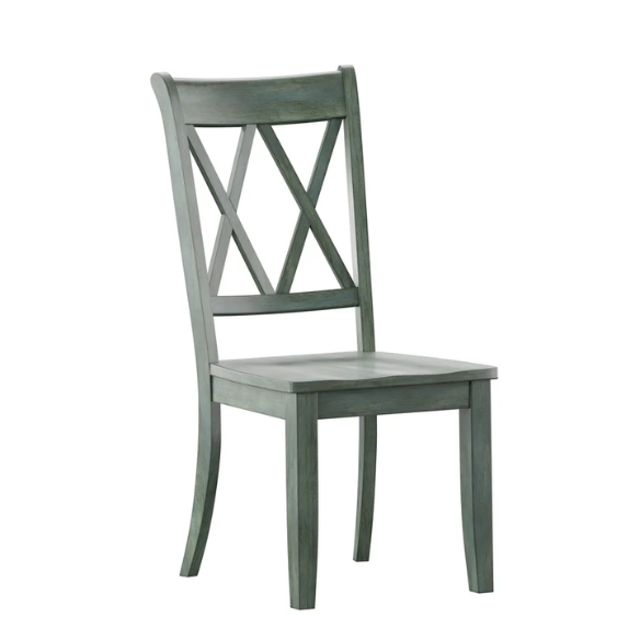 Farmhouse X-Back Solid Wood Dining Chairs (Set of 2) – Rustic Kitchen or Dining Room Seating