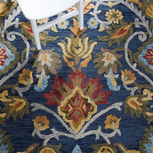 Tufted Wool Area Rug – Luxurious Floral Design
