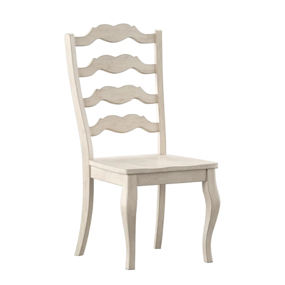 Rustic Ladder Back Solid Wood Dining Chairs (Set of 2) – Farmhouse Style Kitchen or Dining Room Seating