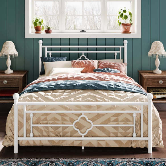 Durable Metal Platform Bed – Full Double Size with Sturdy Frame and Modern Design