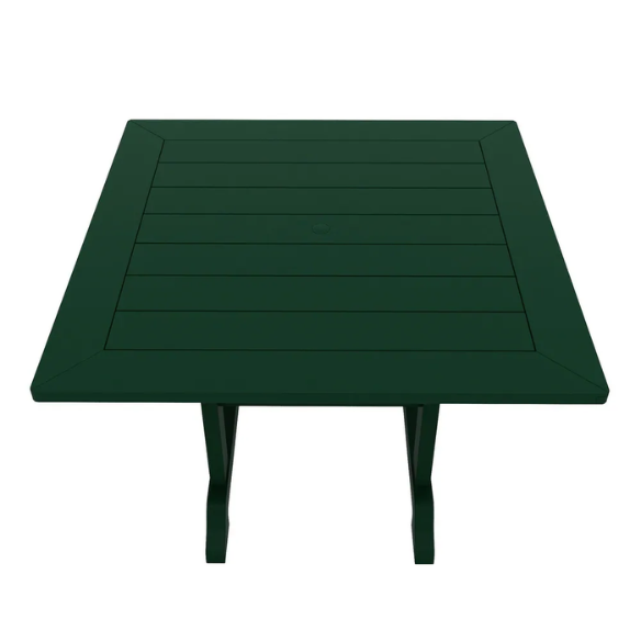 All-Weather Outdoor 43" Square Dining Table – Durable, Eco-Friendly, and UV-Resistant Patio Dining Table with Umbrella Hole