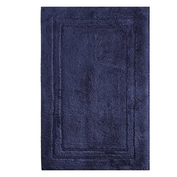 Navy Cotton 2-Piece Bath Rug Set – Plush, Non-Slip, Highly Absorbent Rugs (20" x 30" & 24" x 36")