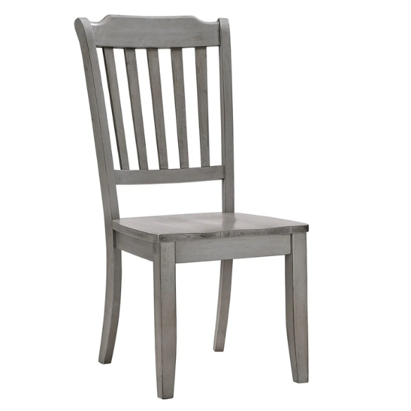 Slat-Back Solid Wood Dining Chairs – Set of 2 Farmhouse Kitchen or Dining Room Chairs