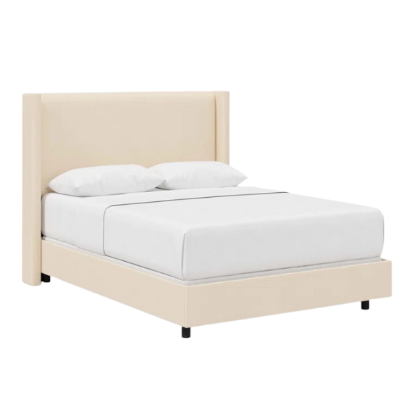 Cozy and Sleek Modern Queen Size Upholstered Wingback Bed