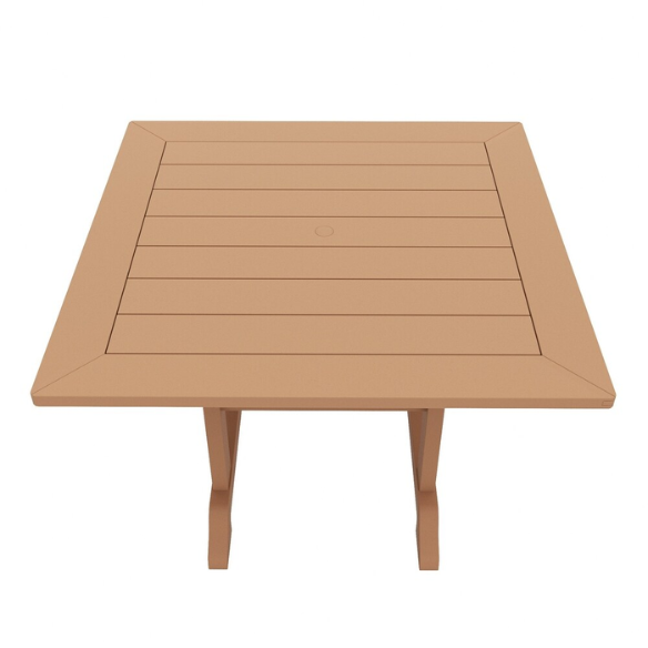 All-Weather Outdoor 43" Square Dining Table – Durable, Eco-Friendly, and UV-Resistant Patio Dining Table with Umbrella Hole