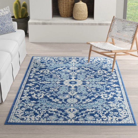 Timeless Traditional Woven Area Rug – Machine-Woven Polypropylene, Medium Pile, Durable and Easy to Clean