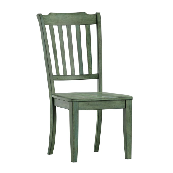 Slat-Back Solid Wood Dining Chairs – Set of 2 Farmhouse Kitchen or Dining Room Chairs