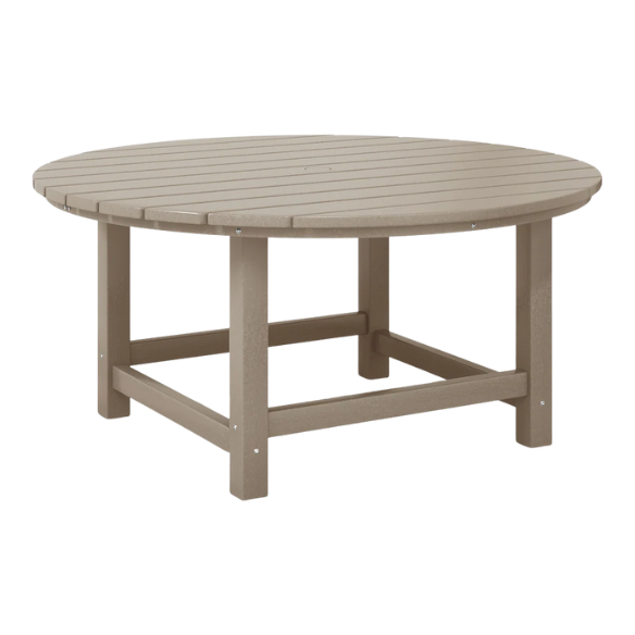 Outdoor Conversation Table – Stylish, Weather-Resistant Recycled Plastic Table with Slat-Style Top for Patios and Gardens