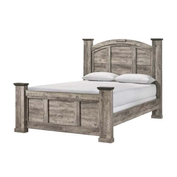 5-Piece Gray Rustic Panel Bedroom Set – A Harmonious Blend of Rustic Charm and Modern Elegance