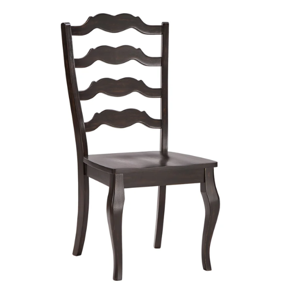 Rustic Ladder Back Solid Wood Dining Chairs (Set of 2) – Farmhouse Style Kitchen or Dining Room Seating