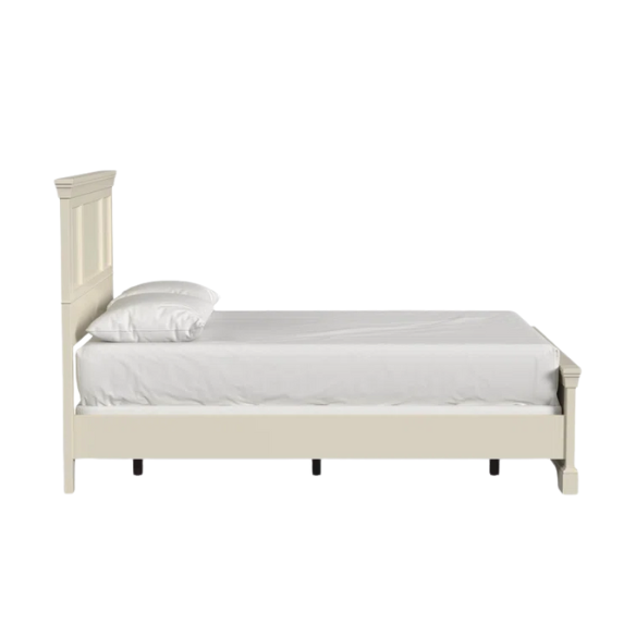 Queen Size Solid Wood Bed with Polished Finish and Classic Design