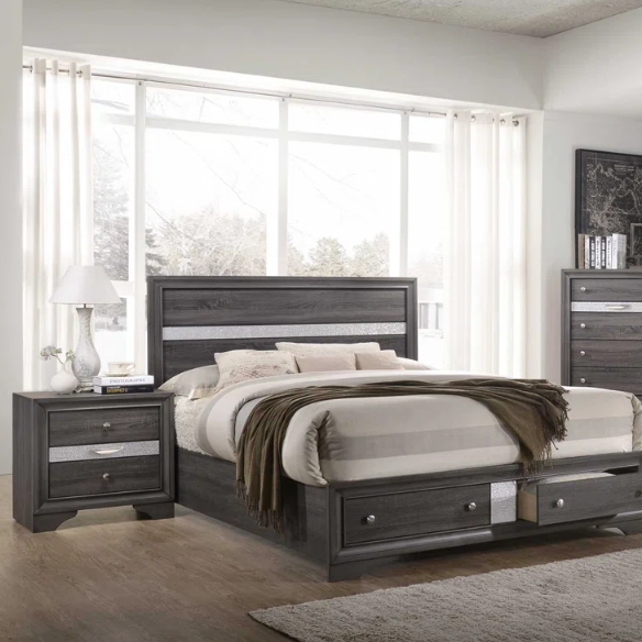 Minimalist Elegance Platform 5-Piece Queen Bedroom Set – Stylish, Cozy, and Tastefully Adorned